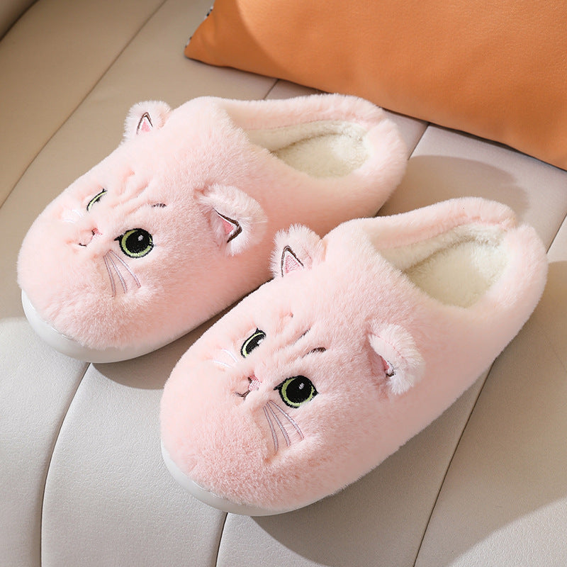 Cute Cat Plush Slippers