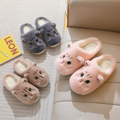 Cute Cat Plush Slippers