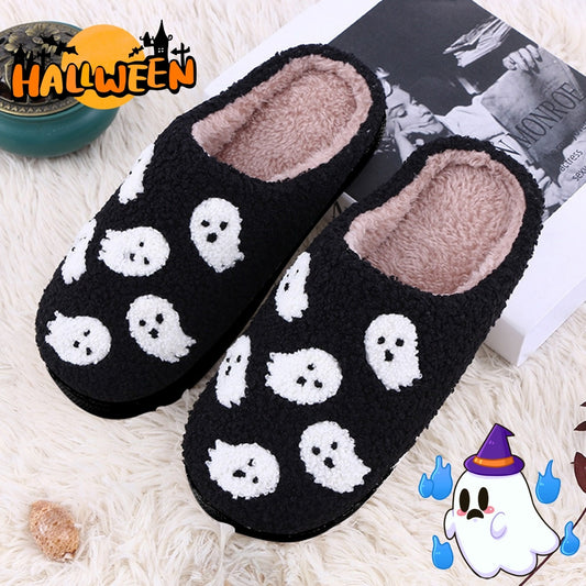 Halloween Spider Ghost House Slippers