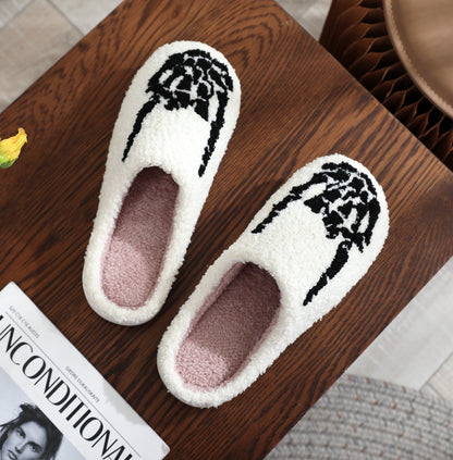 Halloween Skull Finger Rock Slippers