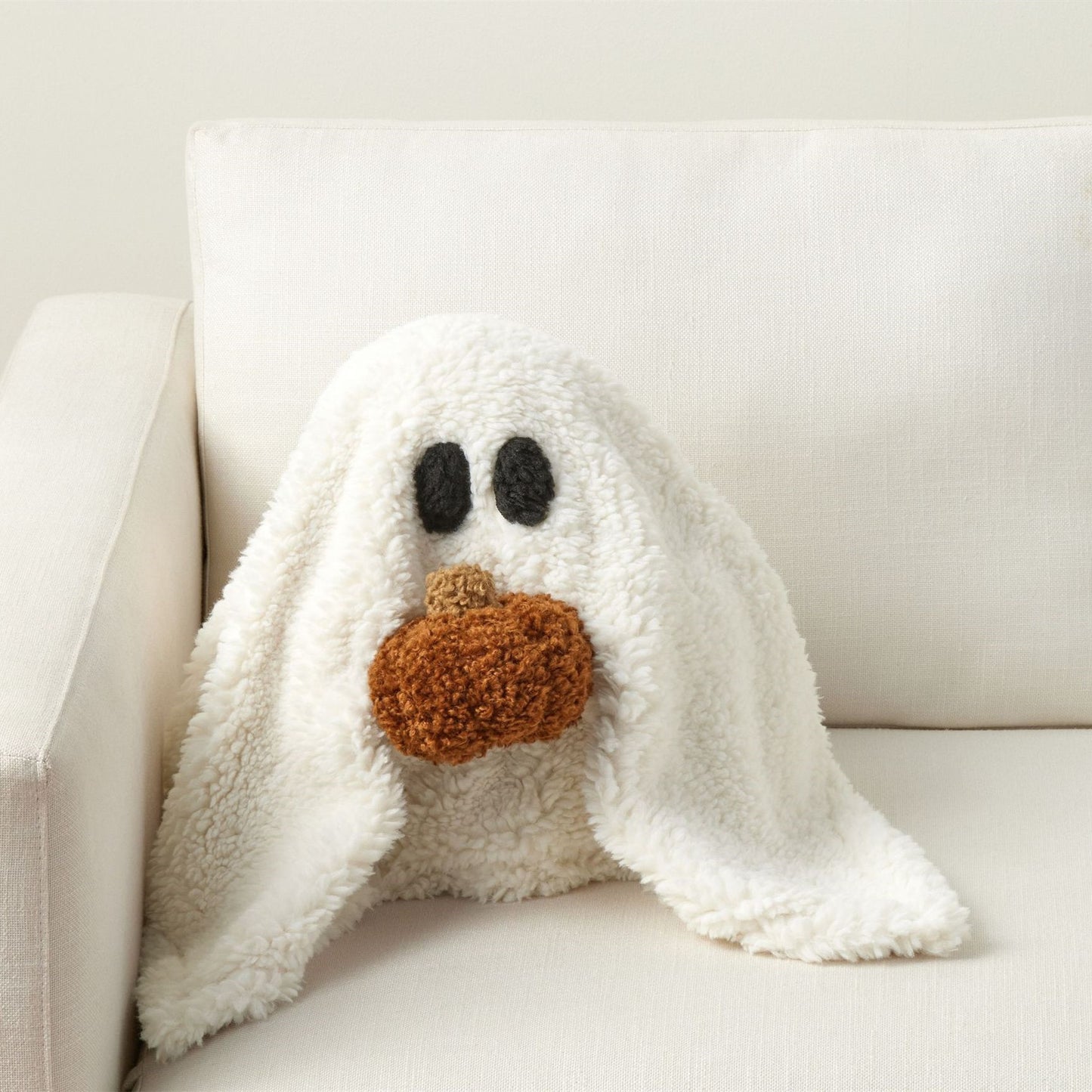 Ghost With Pumpkin Pillow Halloween Plush