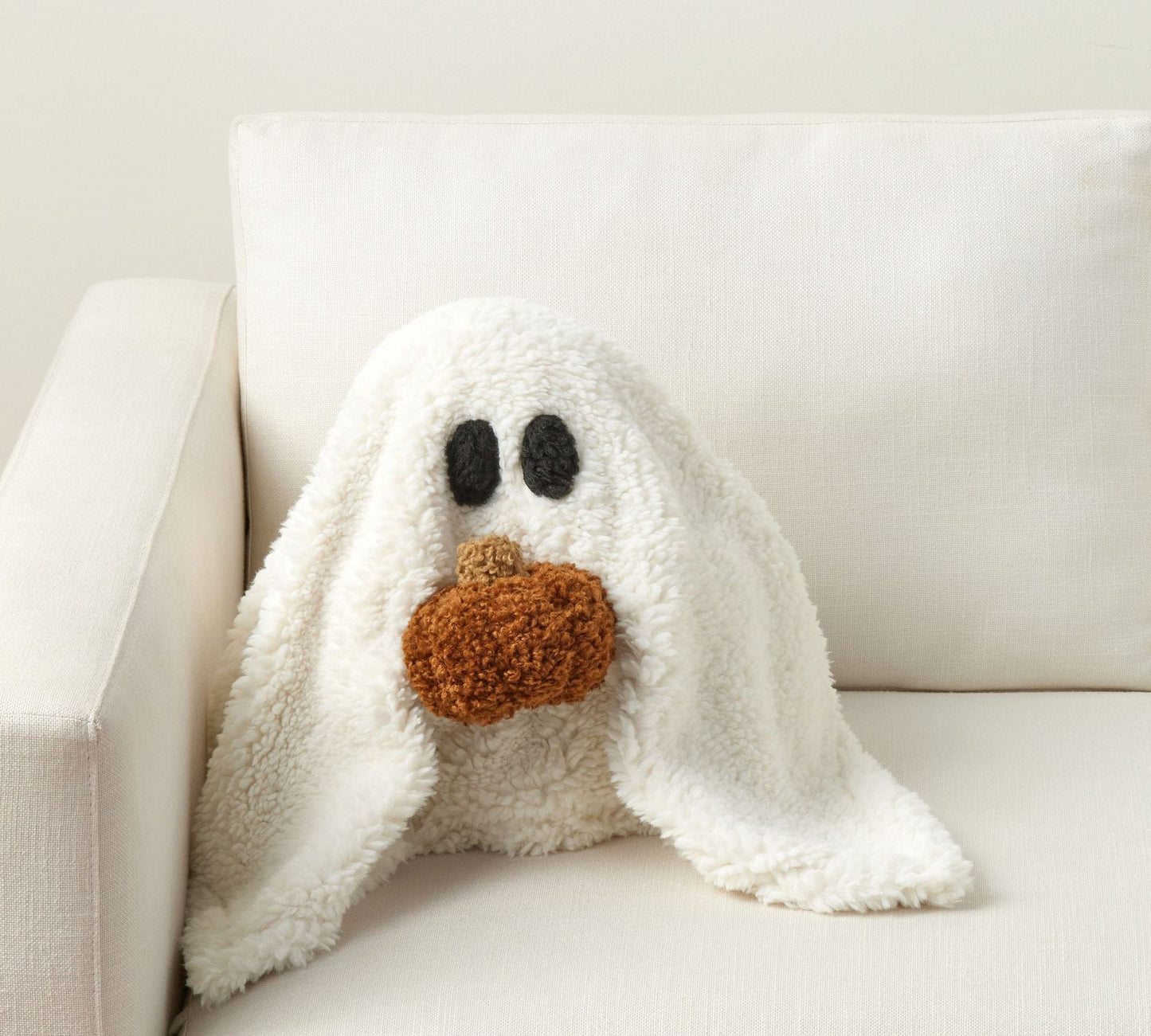 Ghost With Pumpkin Pillow Halloween Plush