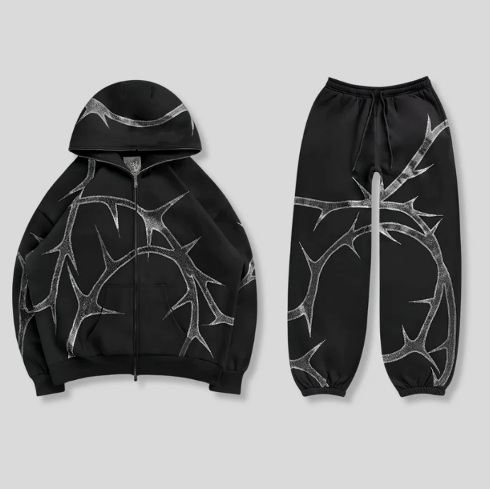 Thorn Rhinestone Hoodie (Free Sweats with every Order)