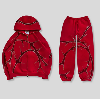 Thorn Rhinestone Hoodie (Free Sweats with every Order)