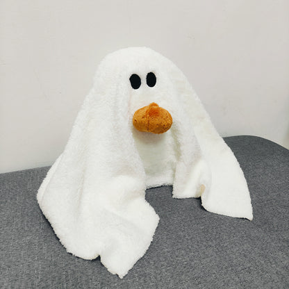 Ghost With Pumpkin Pillow Halloween Plush