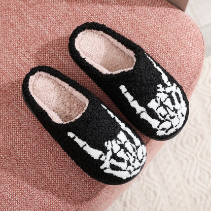 Halloween Skull Finger Rock Slippers